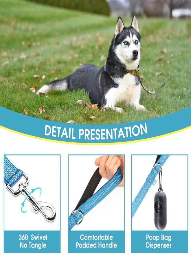 با بِت طوق كلاب BAAPET بمقبضين، مقبضان مبطنان ناعمان مع مقبض للتحكم في حركة المرور، مناسب للكلاب الصغيرة والمتوسطة والكبيرة (1.0 بوصة × 5 أقدام، أزرق) - Image 3